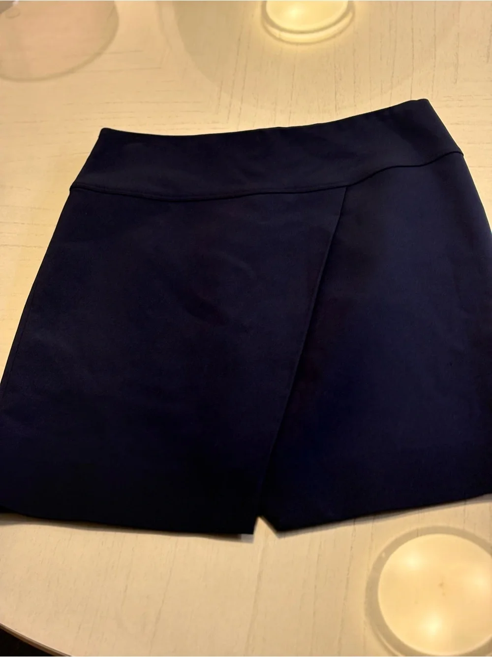 J. Crew Navy Asymmetrically Cut Faux Wrap A-Line Mini Skirt SZ 4 EUC $118